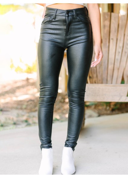 All Black Faux Leather Pants