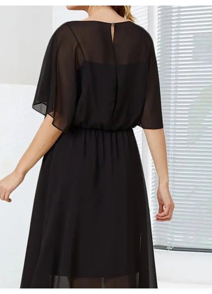 Black chiffon simple elegant dress