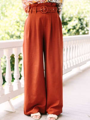 Brown Wide Leg Trousers