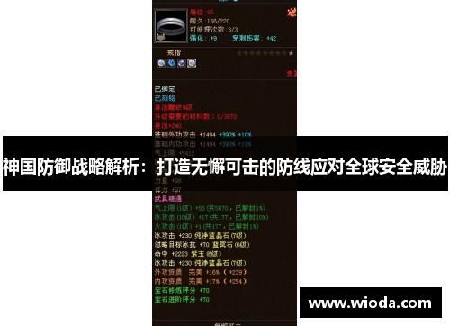 神国防御战略解析：打造无懈可击的防线应对全球安全威胁